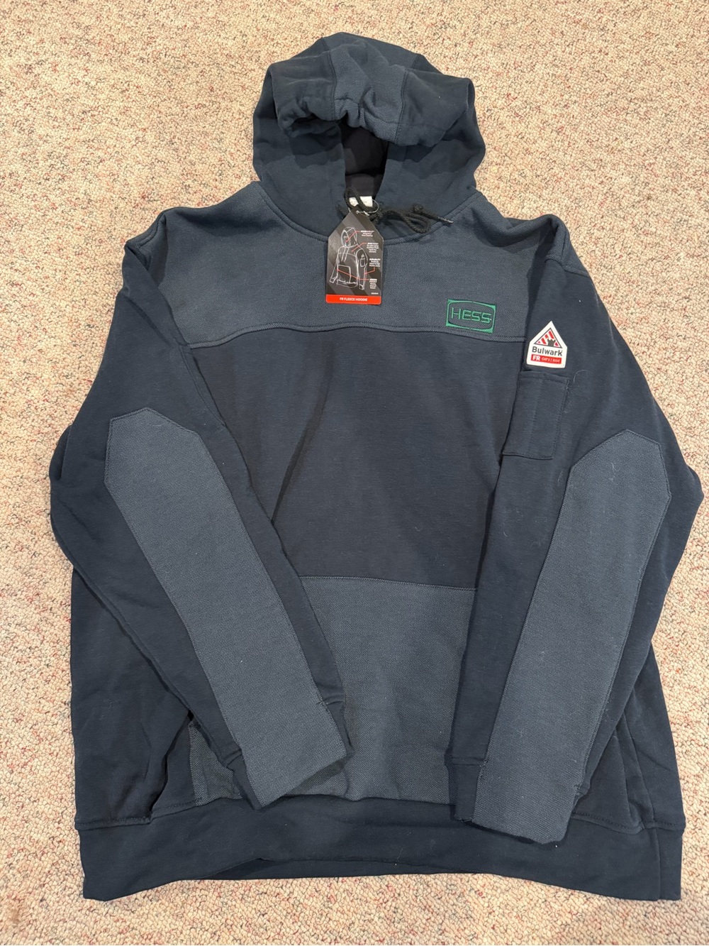 Bulwark Men's Navy Work Hoodie fr